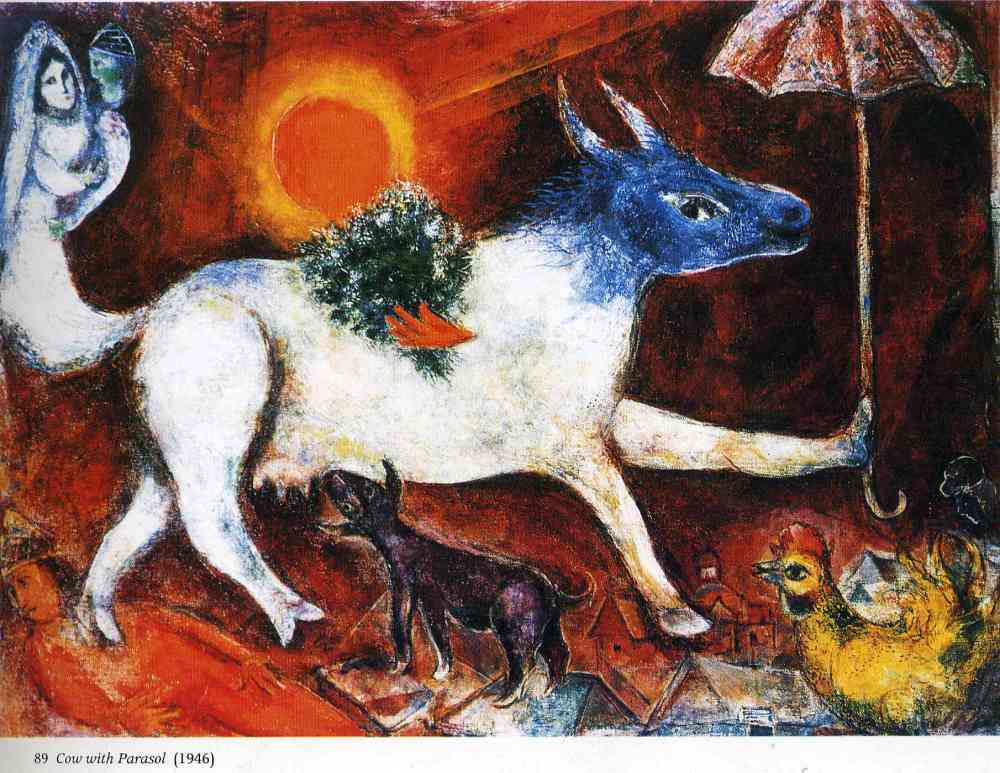 cow-with-parasol-1946-marc chagall- milan