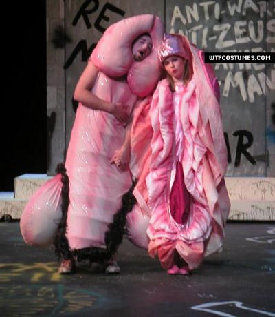 Halloween crazy couple costumes penis and vagina