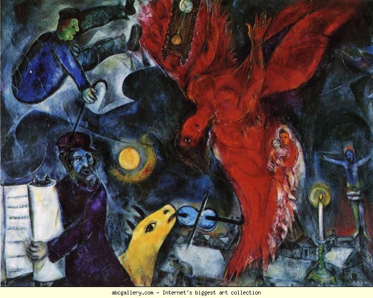 the falling angel by marc chagall