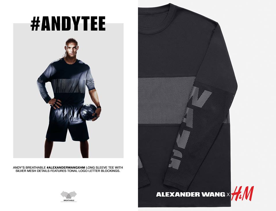 andy tee for HnM Alexander wang collection