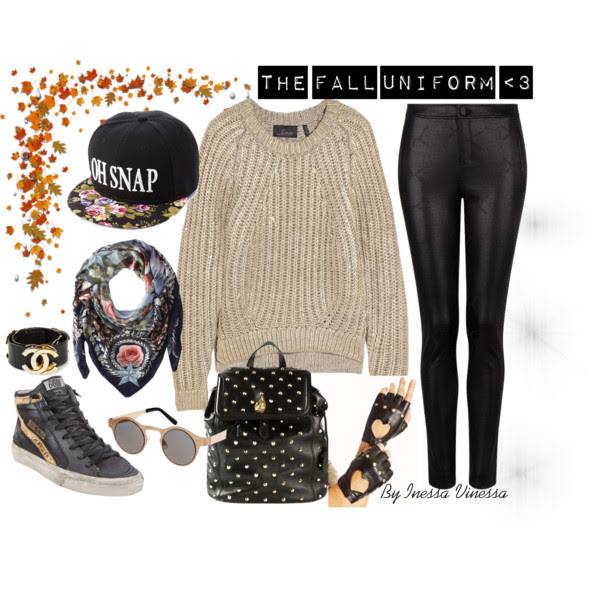 fall trends black leggings with gold sweater