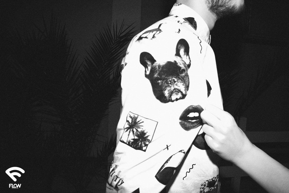 flow fashion men's shirt dogs and lips by anna qzzolin