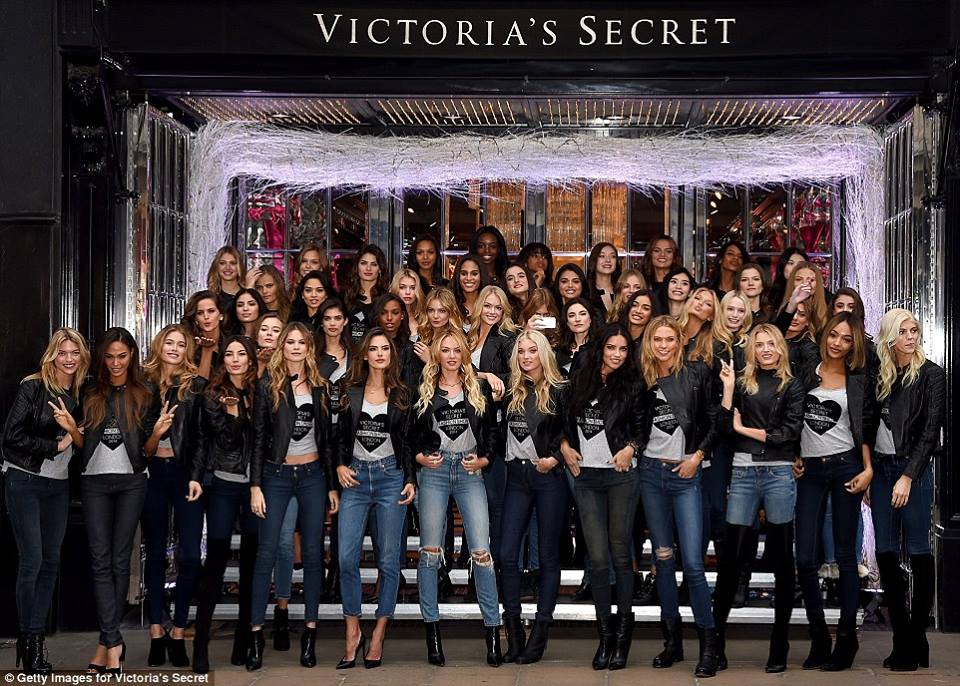 victoria secret models in bond street store in london