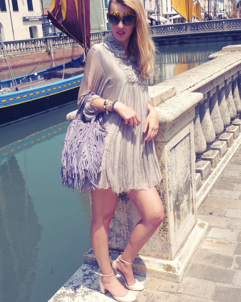 summer silk dress shirt look on blog